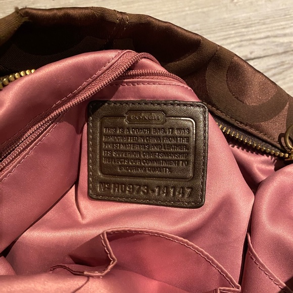 Coach Signature Brooke Mahogany Sateen Shoulder Bag - Picture 5 of 6